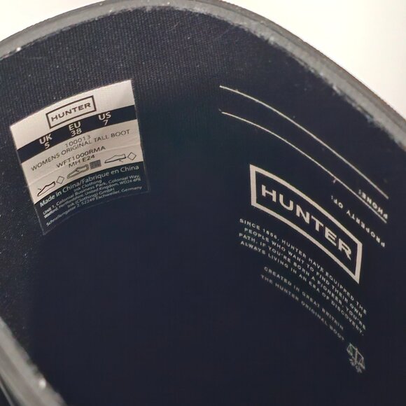 NIB Women's Hunter Original Tall Rain Boots in black, Size 7 - Picture 14 of 16